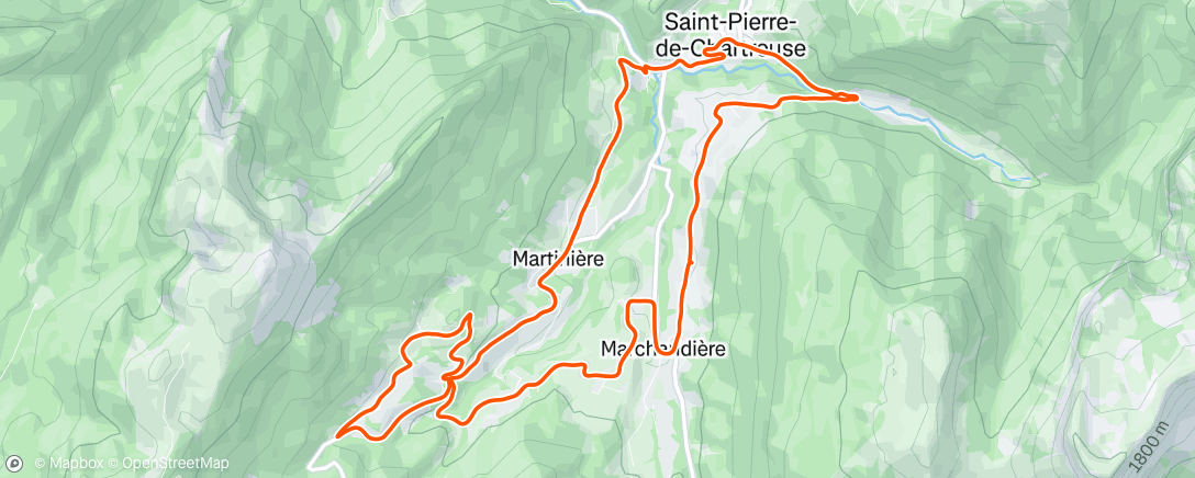 Map of the activity, Course à pied le midi