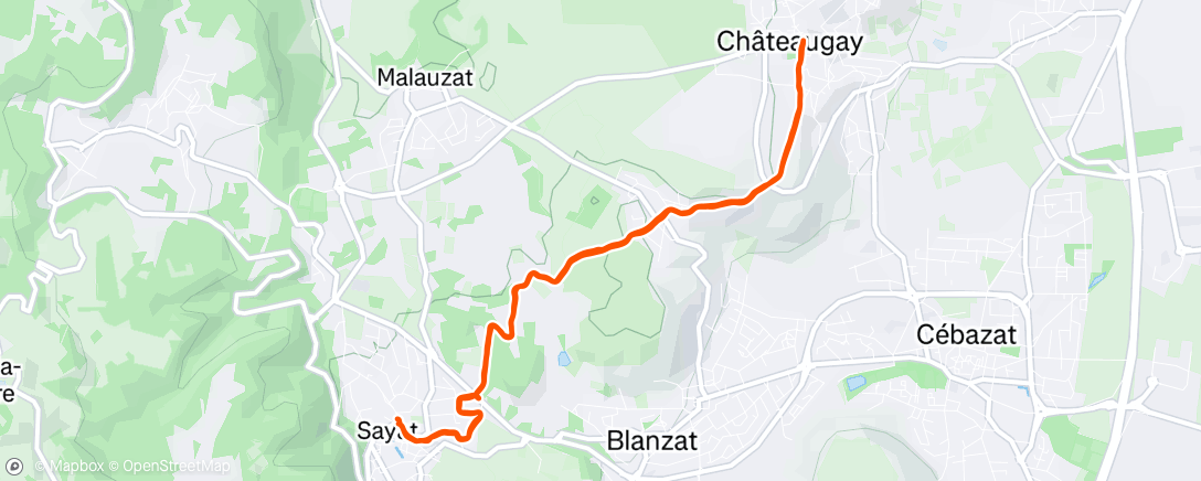 Map of the activity, Afternoon Run