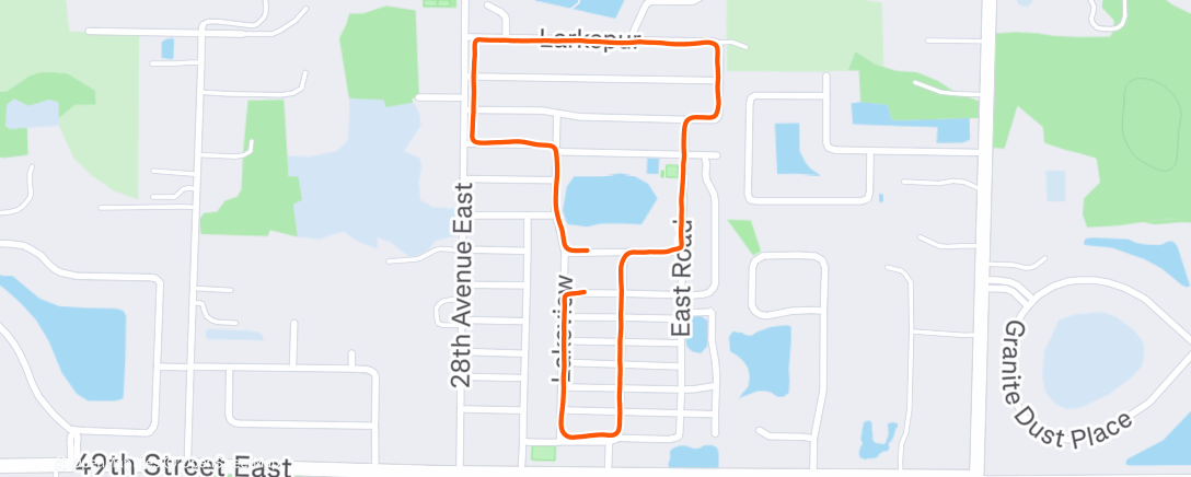 Map of the activity, Afternoon Run