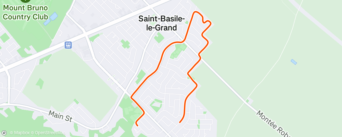 Map of the activity, Afternoon Run