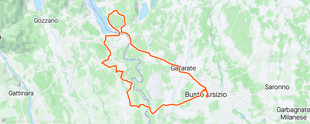 活动地图，Oleggio -Taino - Golasecca