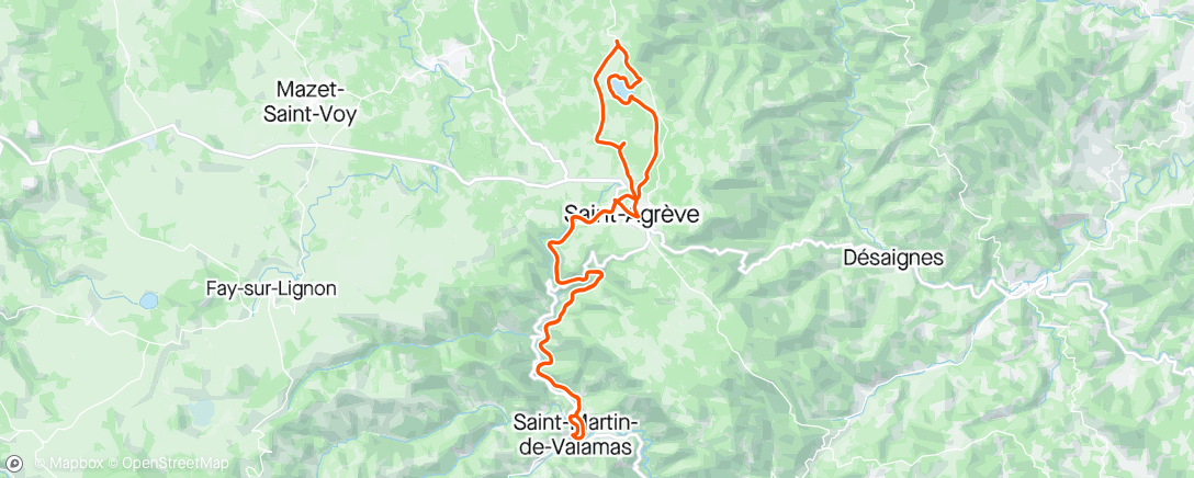 Karte der Aktivität „Dolce Via St Agreve Devesset avec la Brasserie l' Agrivoise”