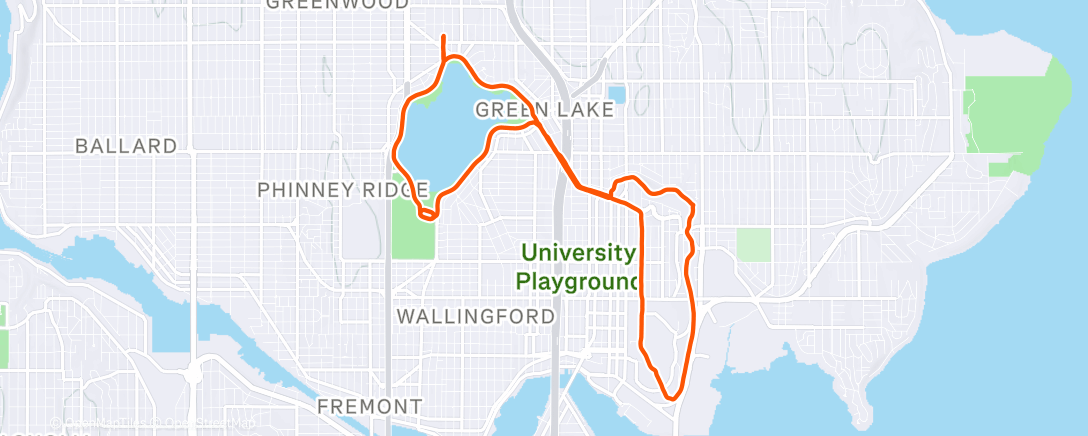 Map of the activity, Seattle runnin