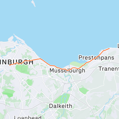 Edinburgh to Port Seton 17.1 km Road Running Route on Strava