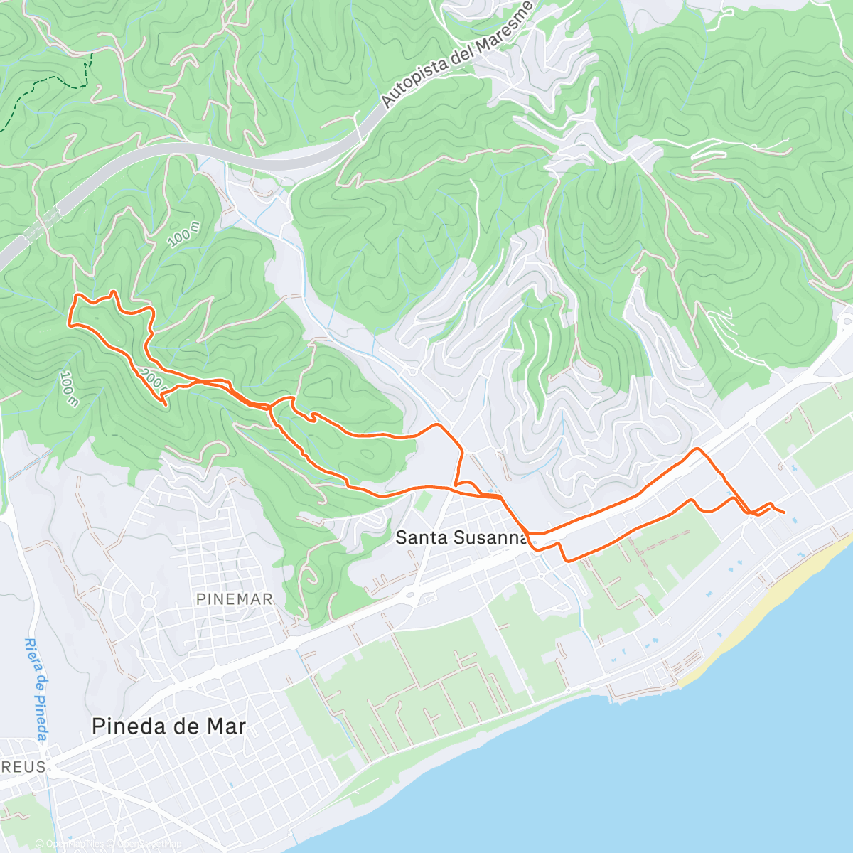 Map of the activity, Bicicleta de montaña matutina