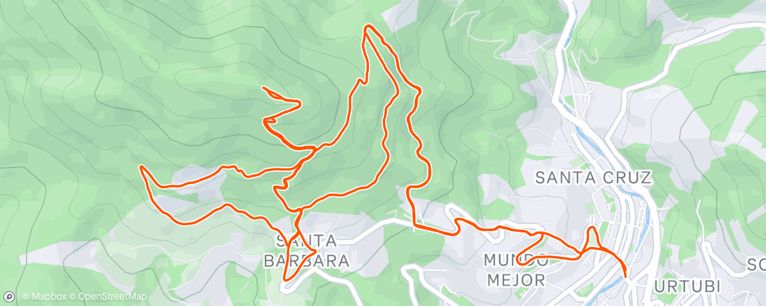 Map of the activity, Carrera de montaña por la tarde