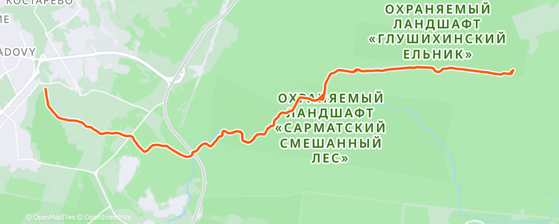 Map of the activity, Morning Nordic Ski