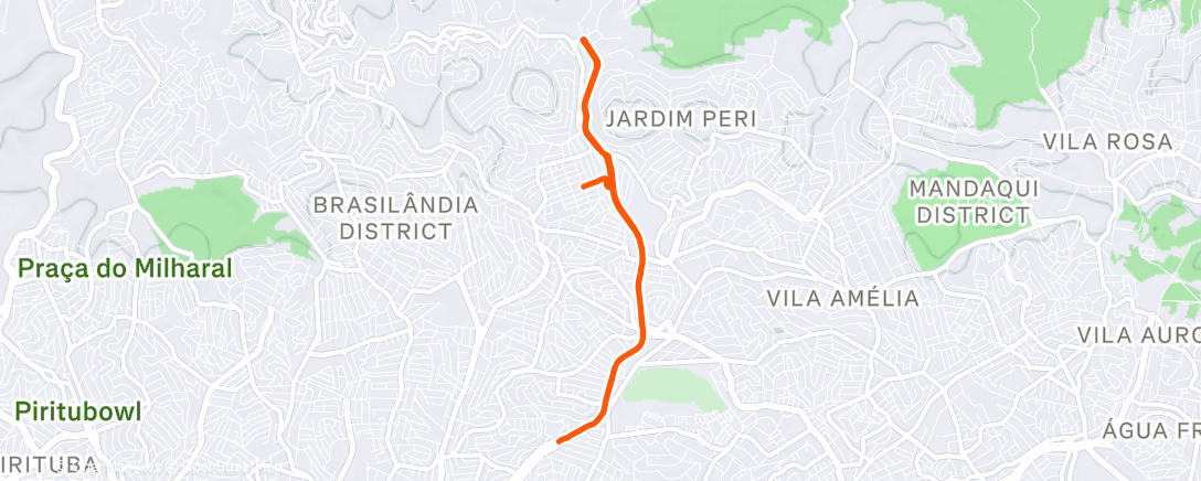 Map of the activity, Pedalada da tarde
