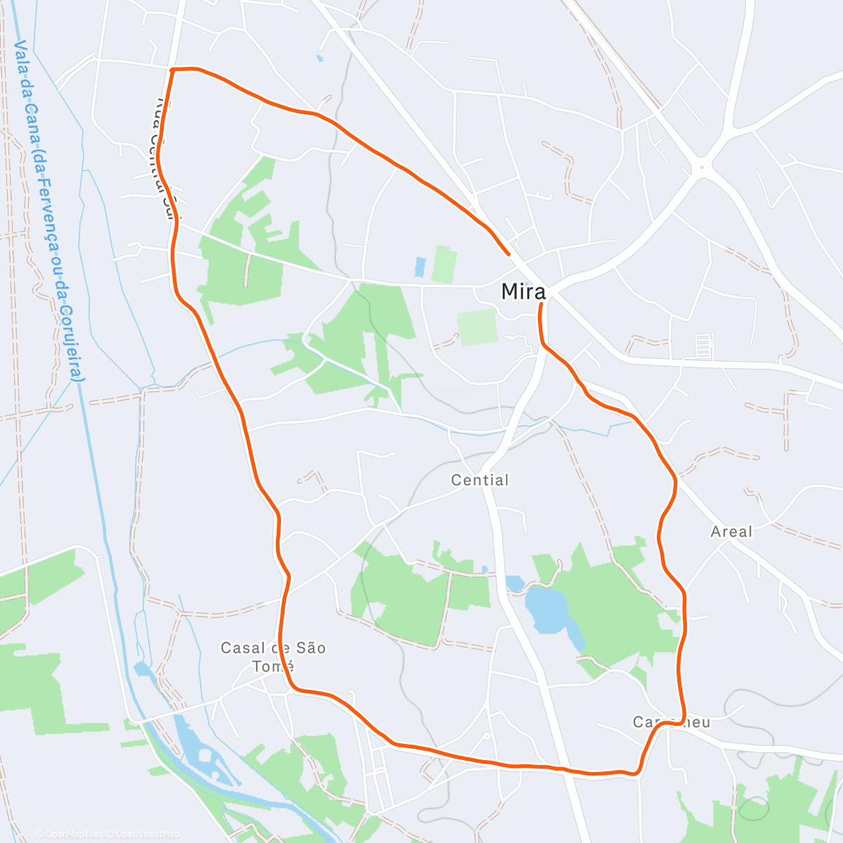 Map of the activity, Treino RM Runners debaixo de chuva.