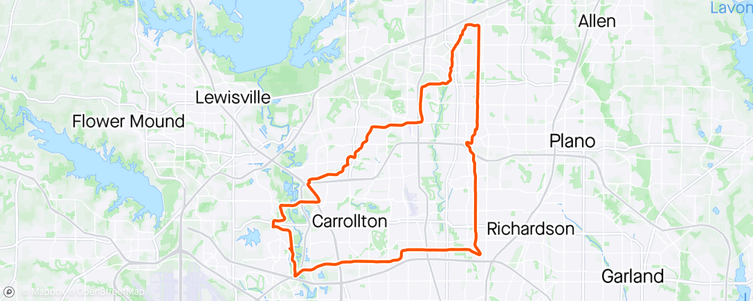 Map of the activity, Sunday miles