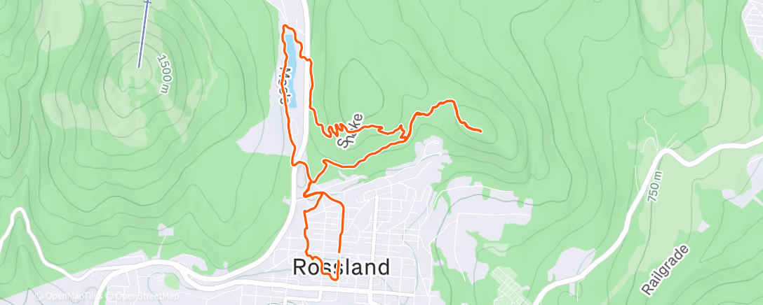 Mapa de la actividad (PM: Rossland Run Club!)