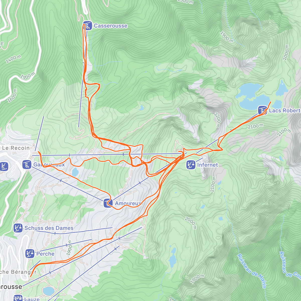 Map of the activity, Morning Backcountry Ski
