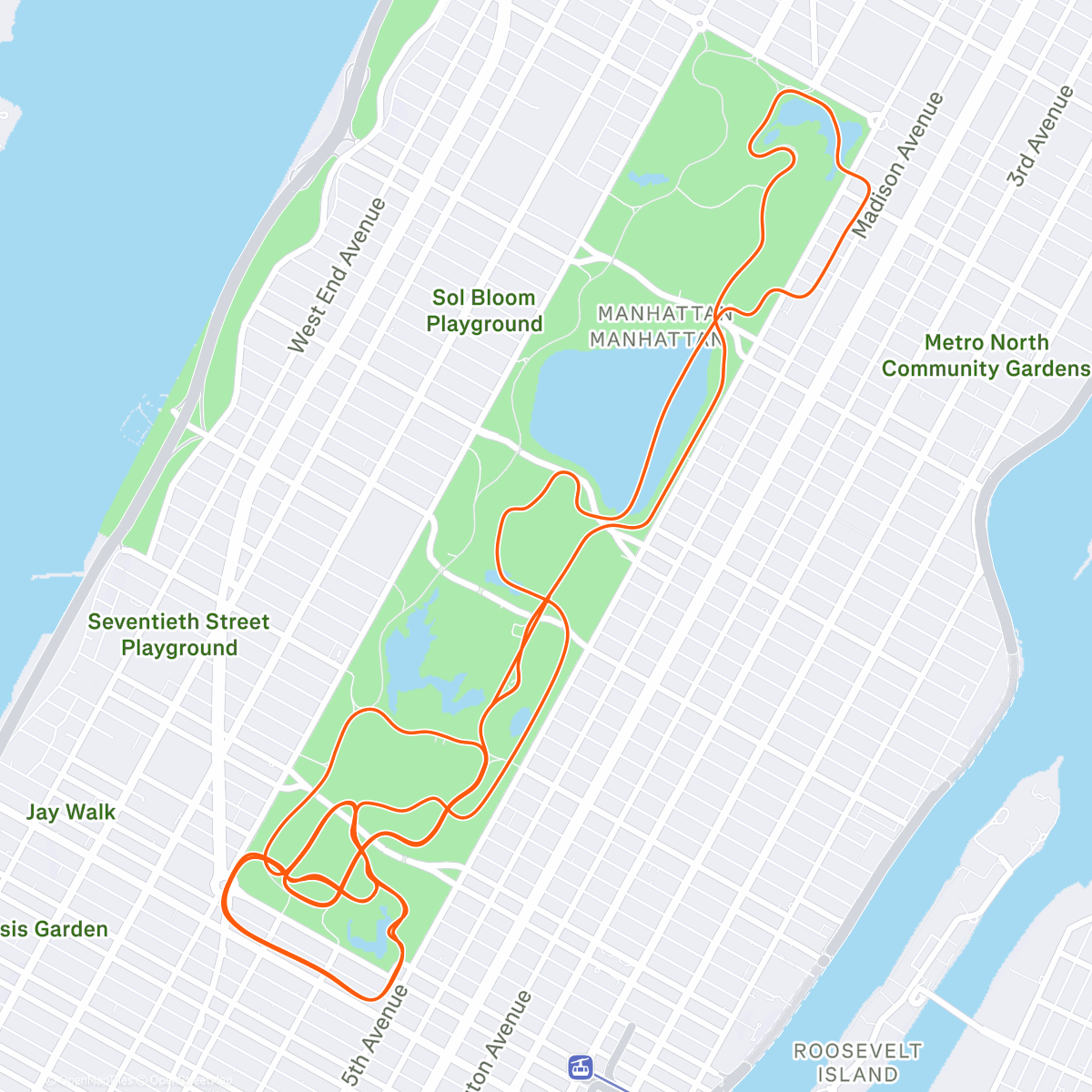 Map of the activity, Zwift - LTm1 w1T Cadence Intro on Rising Empire in New York