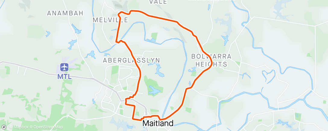 Map of the activity, First Maitland Ride