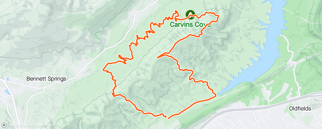 Map of the activity, Roanoke Ride