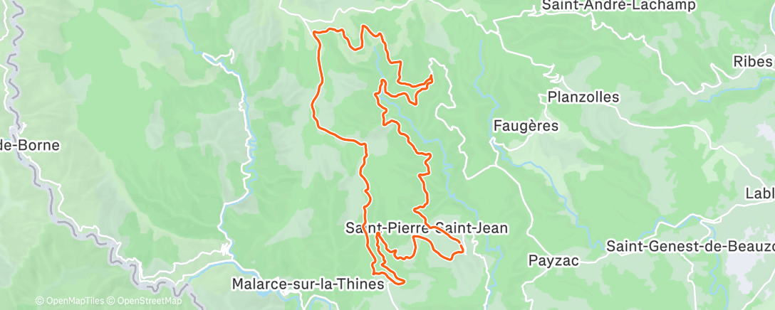 Map of the activity, Afternoon Trail Run