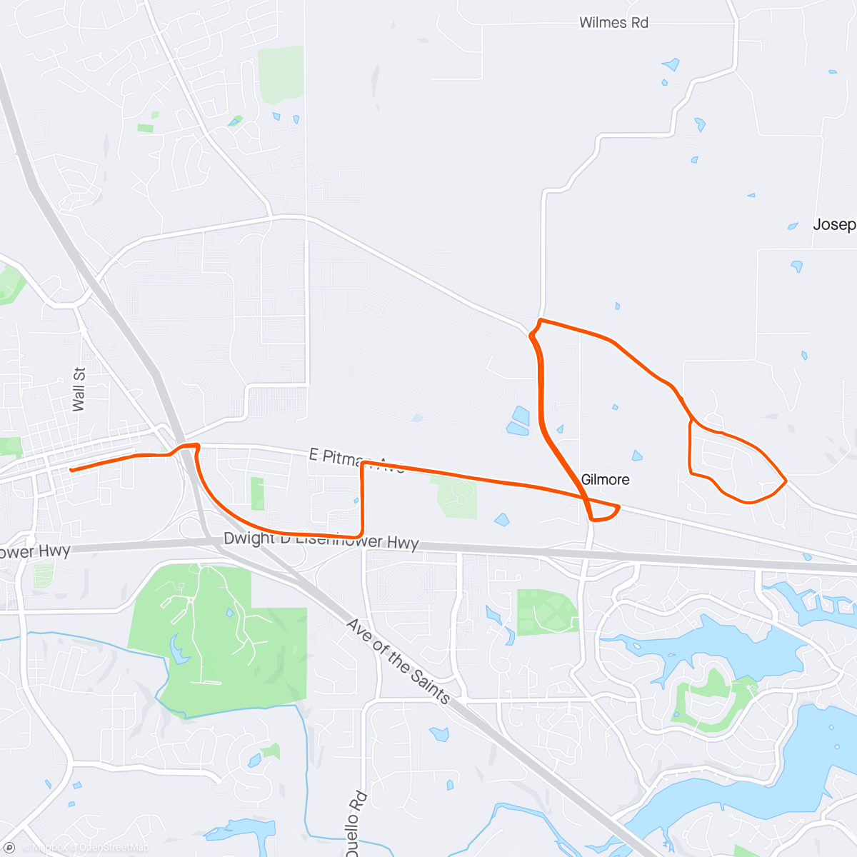 Map of the activity, Windy Wentzville Group Ride