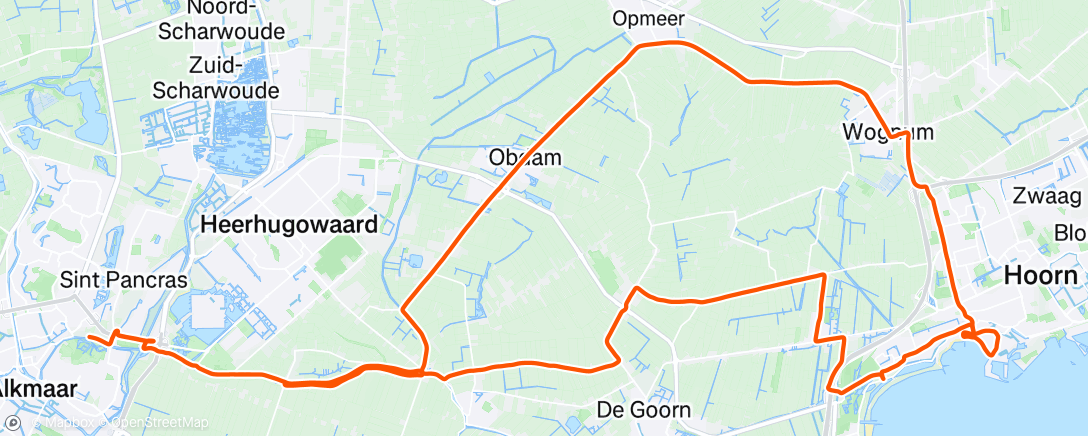 Map of the activity, Lunch Ride