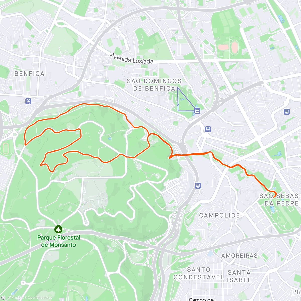 Map of the activity, Lisbon Eco Marathon - 12k