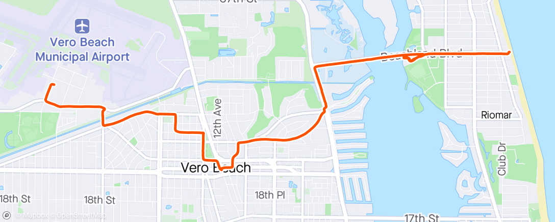 Map of the activity, Ride to the Beach