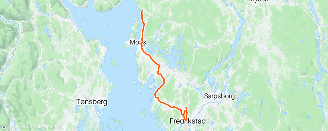 Mapa de la actividad, LV CK Øst - Fredrikstad - Son - 9 stk