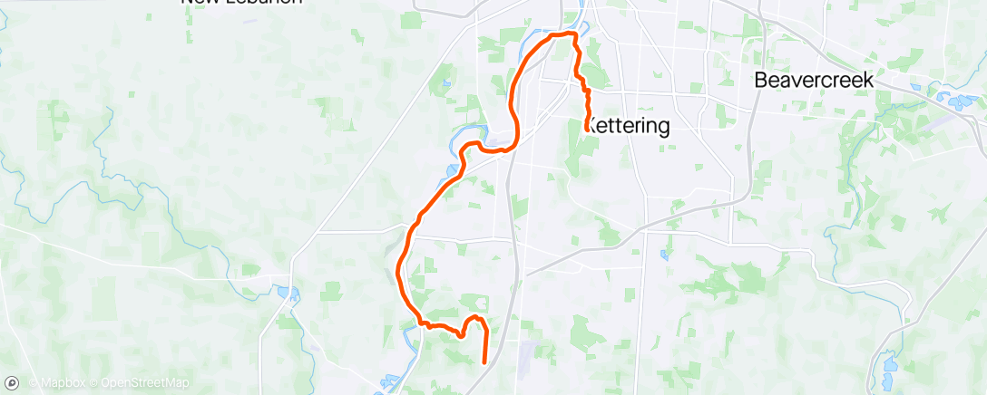 Map of the activity, Ride back from Austin Landing
