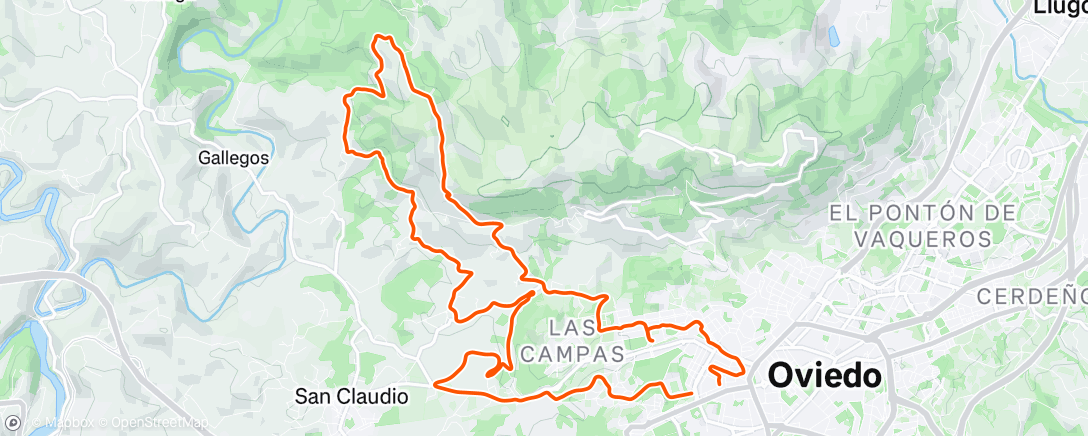 Map of the activity, Bicicleta por la tarde