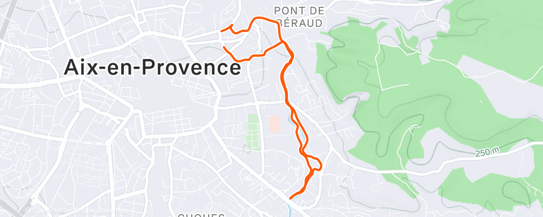 Map of the activity, Morning Run