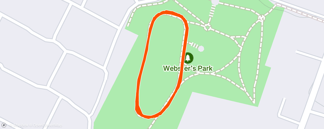 Map of the activity, 1 mile at 5k EFFORT + 8 x 400m