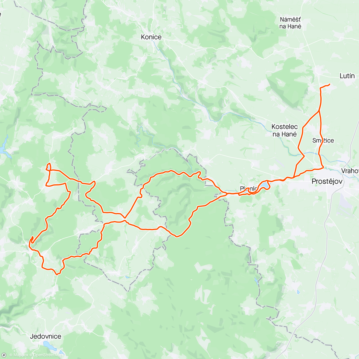 Карта физической активности (Suchý - Sloup - Holštejn - Baldovec Gravel Ride)