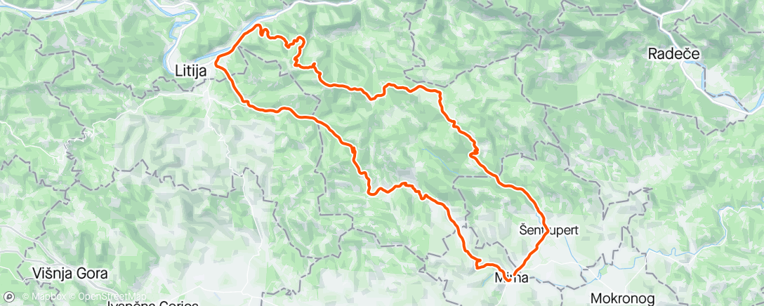 Map of the activity, Afternoon Mamolj Ride