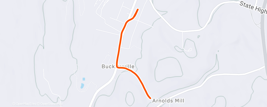 Map of the activity, Afternoon Run