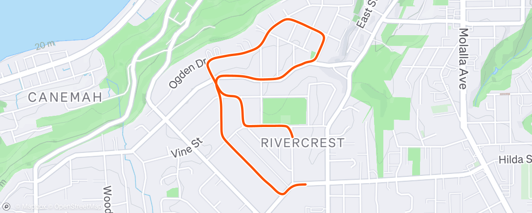 Map of the activity, Evening Hike