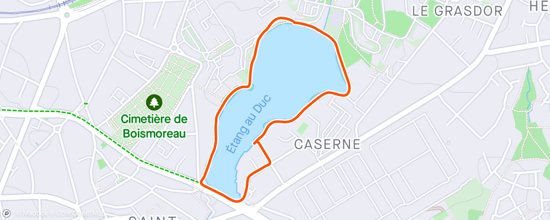 Karte der Aktivität „Rando tour du grand étang au Duc - Vannes (56) -”
