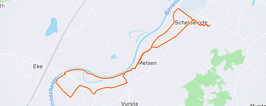 Map of the activity, Namiddagloop