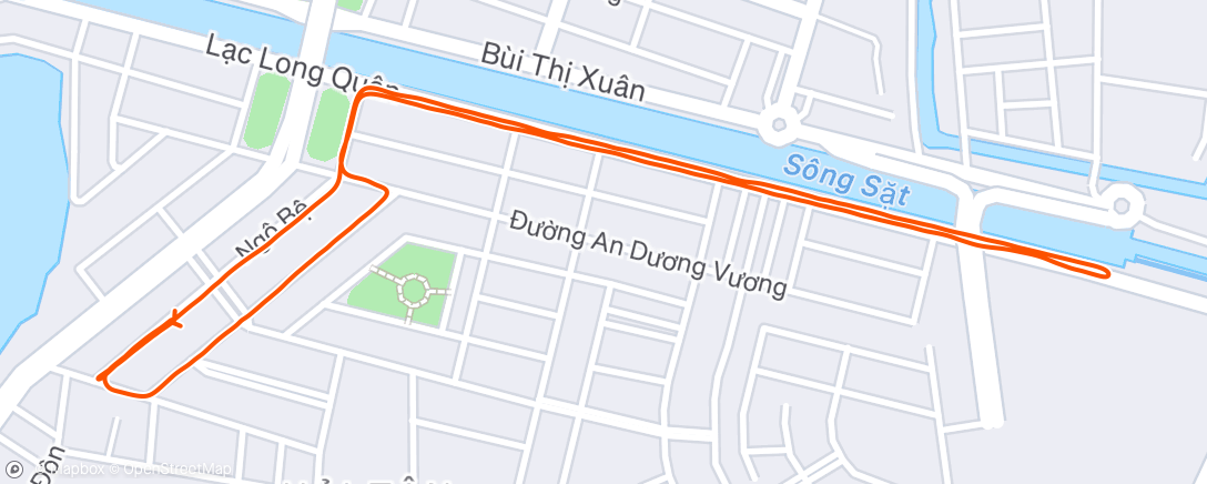 Map of the activity, Afternoon Run