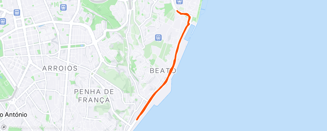 Map of the activity, Evening Run