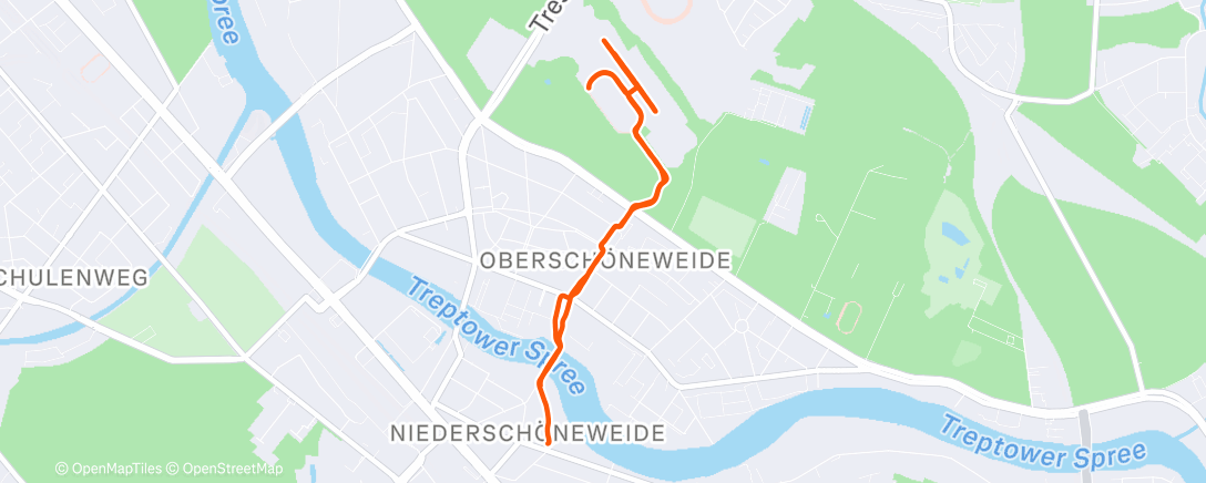 Map of the activity, Afternoon Run - avoiding the ice⛸️