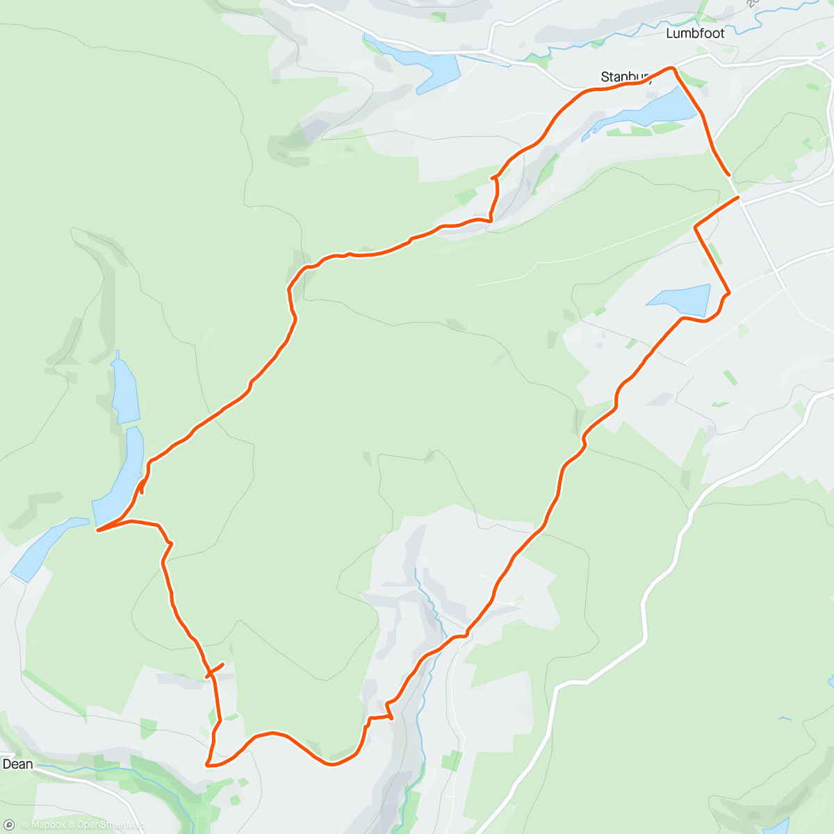 Map of the activity, Haworth moor trail run