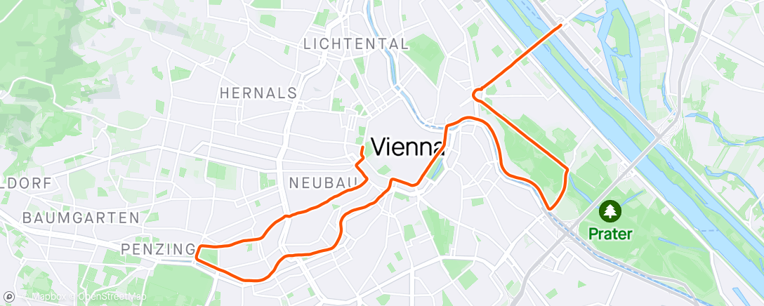 Mapa da atividade, Mezza maratona Vienna
