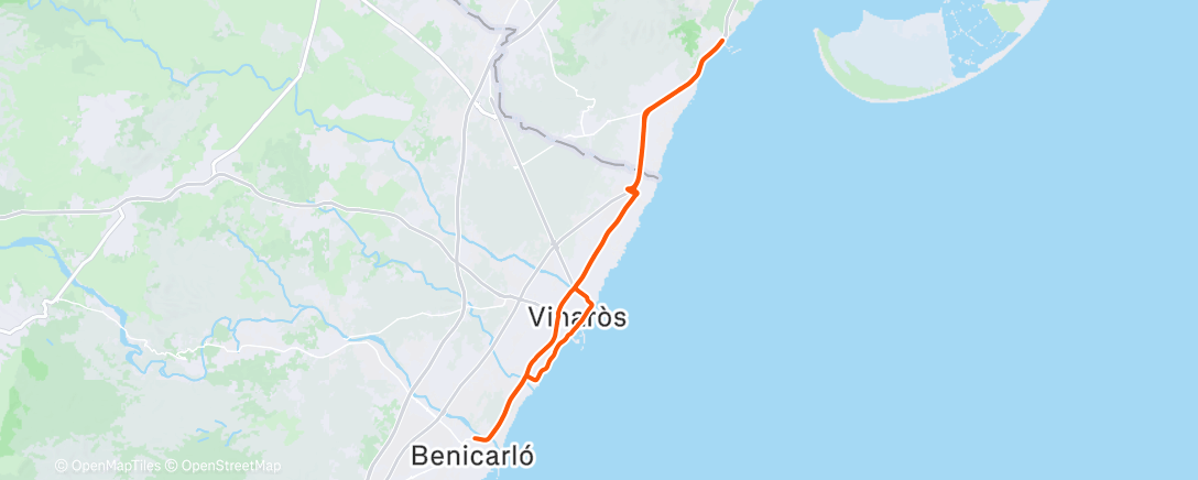 Map of the activity, Bicicleta por la tarde