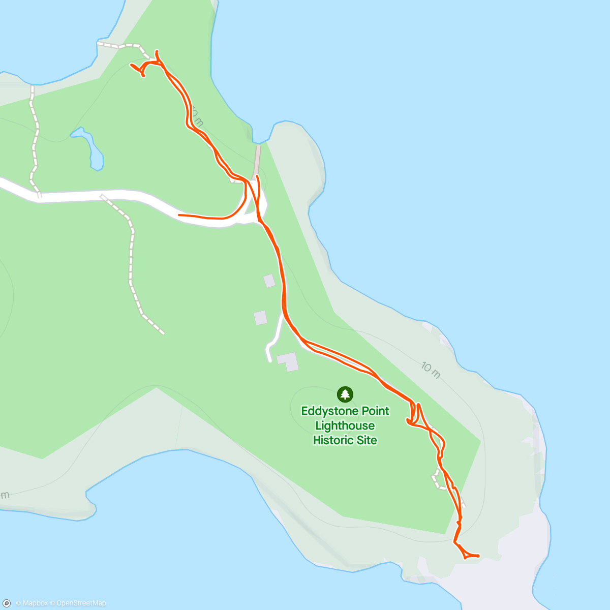 Map of the activity, Eddystone lighthouse