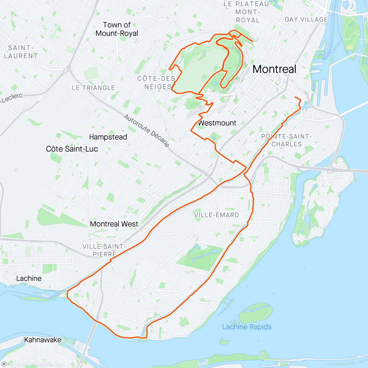 Map of the activity, Bonjour Mont Royal 👑