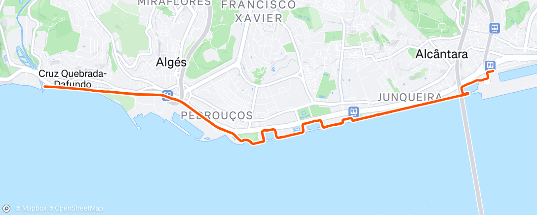 Map of the activity, Long paced run