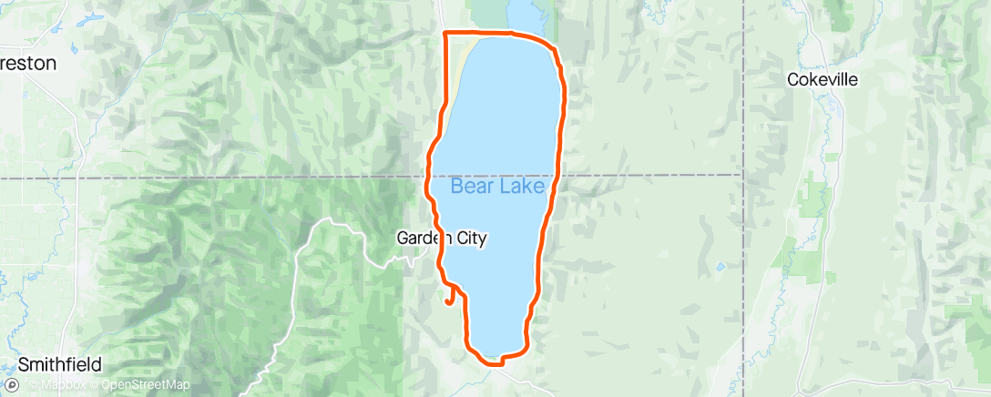 Map of the activity, Bear Lake 50+123 century!