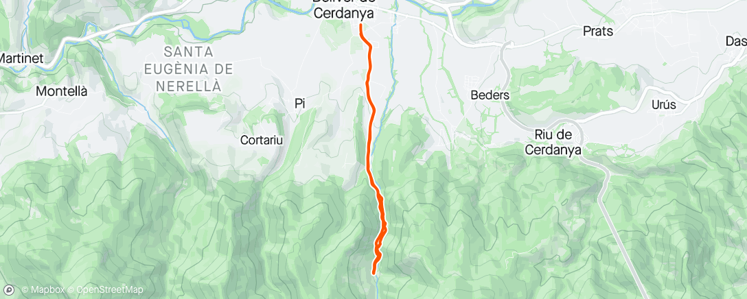 アクティビティ「Carrera de montaña por la tarde」の地図
