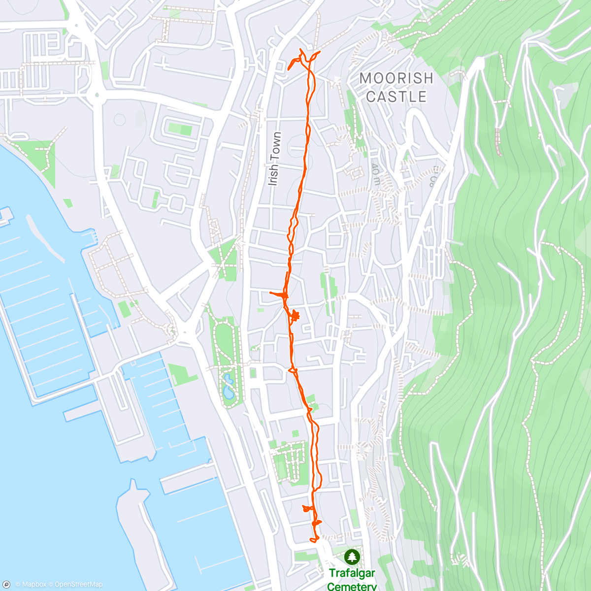 Map of the activity, Spaziergang in Gibraltar am Nachmittag
