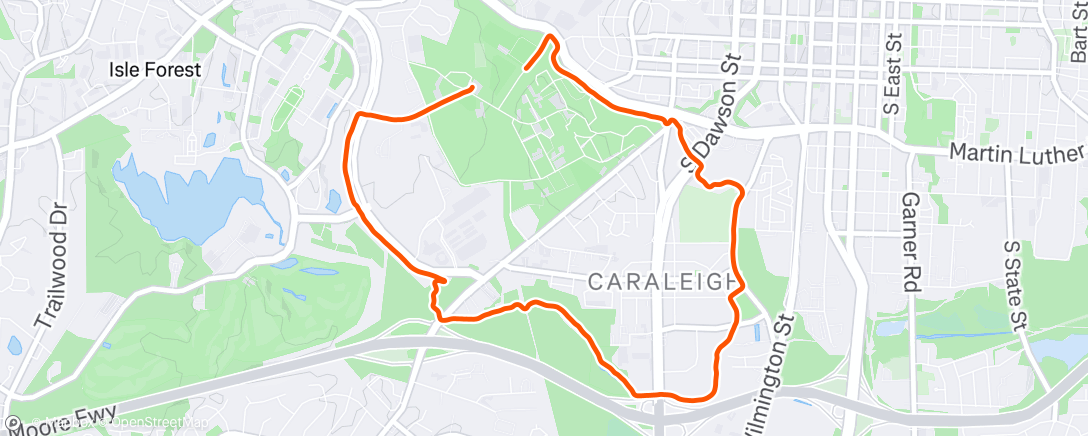 Map of the activity, Draining Danny's aerobic capacity