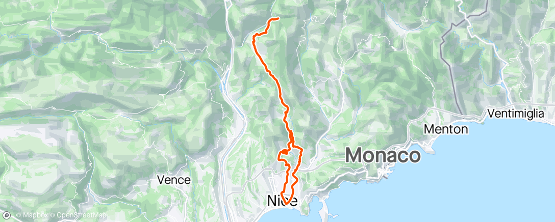 Map of the activity, Final easy spin into the hills of Nice