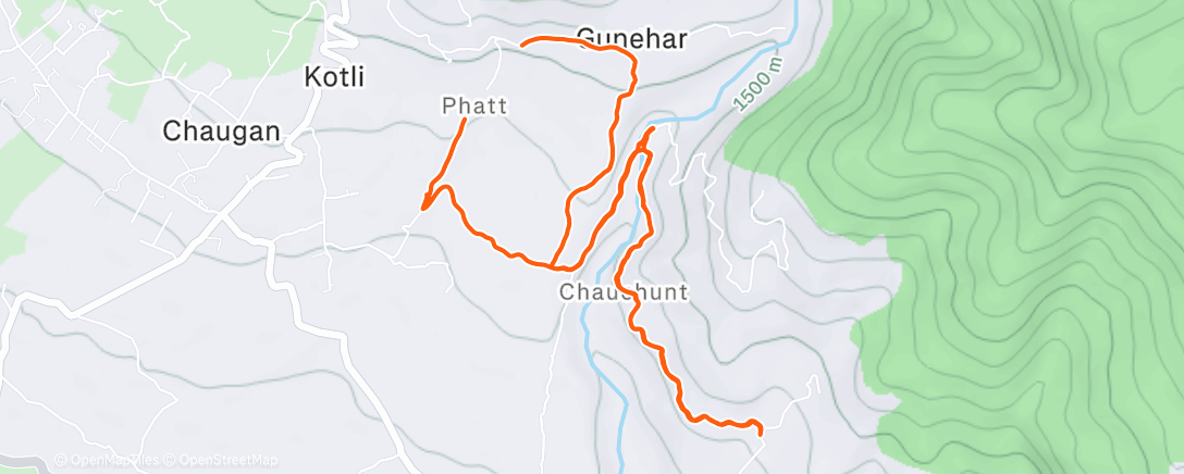 Map of the activity, Afternoon Trail Run